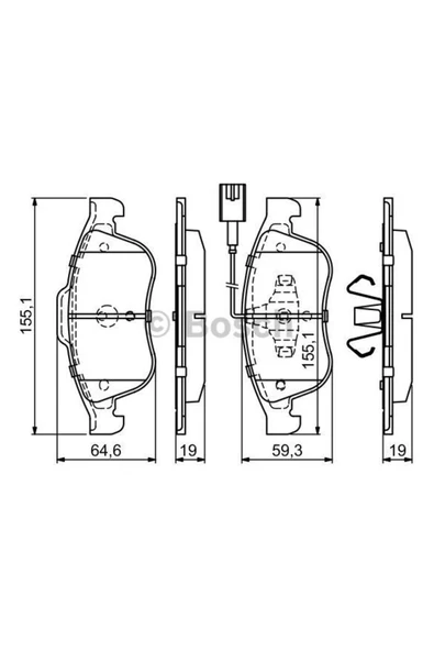 Bosch 0986494680 FREN BALATASI ON (ALFA  GIULIETTA 10-) ürün görseli 1
