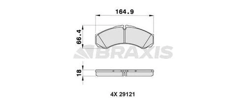 Braxis AA0195 Aa0195 Ön Fren Disk Balatası Daily Iı Iıı 99-06 18mm 2996091 ürün görseli 1