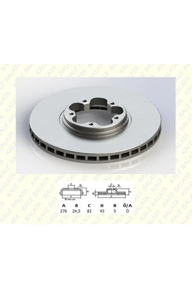 Kale Balata TFD00013 Disk Tfd00013 Fren Diski Ön Transit V184 00-06 Önden Çekişli Havalı 276mm 5 Bijon - 1