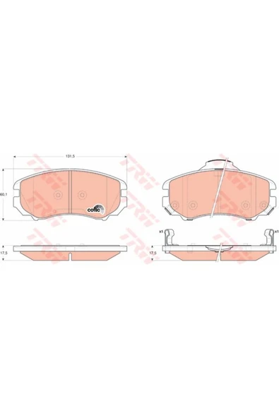 TRW GDB3352 -ON FREN BALATASI HYUNDAI ELANTRA 05-11 COUPE 02-> SONATA 01-05 TUCSON 04-08 CERATO 08-10 MAGE... ürün görseli 1