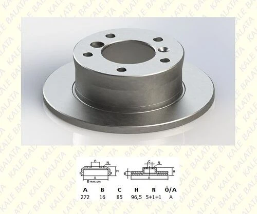 Kale Balata TFD00022 Kale Tfd00022 Fren Diski Arka Sprinter 96-lt28 Lt46 Lt35 96-g-class W461 09-w463 11- A9024230312 ürün görseli 1