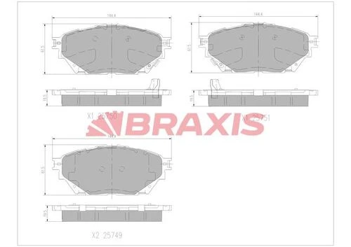 Braxis AA0764 Aa0764 Fren Disk Balata Ön Arka Uzun Şase 8'li Mitsubishi Fuso Canter Fe859 12-euro 5 Tfb75 Tfb85 Temsa Prestij 10- Mk585740 - 1