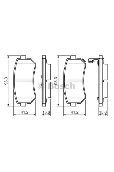 Bosch 0986495354 FREN BALATASI ARKA (HYUNDAI  X35 11/12/KIA  SPORTAGE 11/12/I20 08/12/I30 08/12 ) ürün görseli 1
