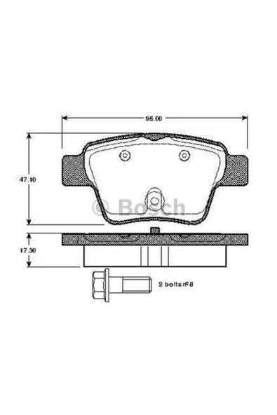Bosch 0986494099  Fren Balatası Arka 207 06- 307 00- / C4 04- Küçük Tıp ürün görseli 1
