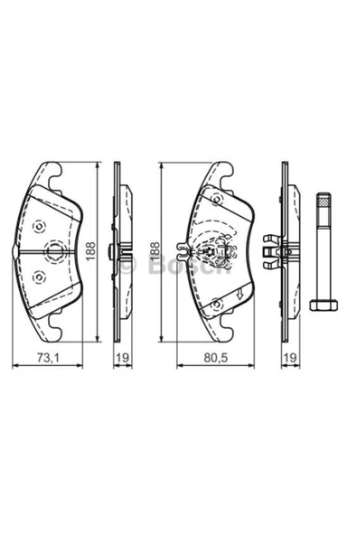 Bosch 0986494263 FREN BALATASI ( MERCEDES W204-207-212-218 ON KULAKLI ) ürün görseli 1