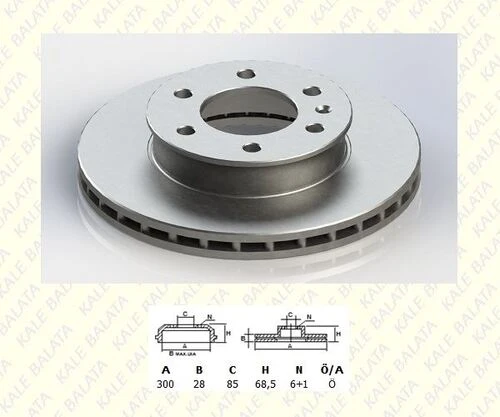 Kale Balata TFD00020 Kale Tfd00020 Fren Diski Ön Sprinter 906 06-18 907 910 18-crafter 30-35 06-15 2e0615301 ürün görseli 1