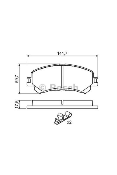 Bosch 0986494720 FREN BALATASI ON NISSAN QASHQAI J11 2013-/ XTRAIL T32 15-/ RENAULT KADJAR KOLEOS 2015-/