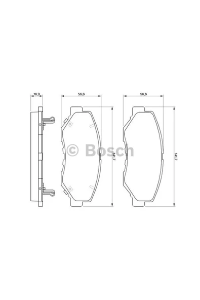 Bosch 0986424809 BALATA FREN ON-(HONDA   CRV 02/06 / CIVIC 2016/ FK-FC5 / ACCORD  03/08 ) ürün görseli 1