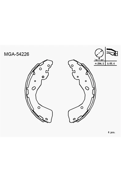 FREN BALATASI ARKA PABUC NISSAN NAVARA 2005- NAVARA 2.3 D23 15- RANGER 2011- MGA 54226-D4060EB36A ürün görseli 1
