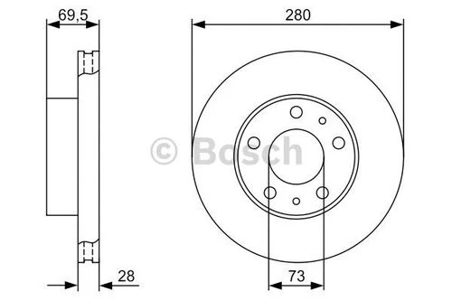 Bosch 0986479313  Ön Fren Disk Aynası Boxer Iıı Jumper Iıı Ducato Iıı 14q 15 Jant Çap 280mm Kalınlık 28mm Hava Soğutmalı 51705749 ürün görseli 1