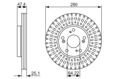 Bosch 0986479625  Fren Diski Honda Civic Sedan Fc 1.6 I-vtec Fc5 45251-s1a-e40 ürün görseli 1