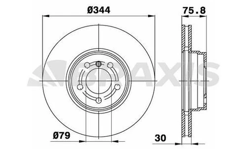 Braxis AD0973 Ad0973 Fren Diski Ön Rane Rover 02-08 Sdb000200 ürün görseli 1