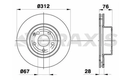 Braxis AD1043 Ad1043 Fren Diski Ön S-class W220 98-04 A2204210912