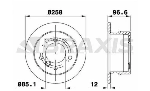 Braxis AD0997 Ad0997 Arka Fren Diski Lt 28 35 46 2.5 2.8 96-03 Sprinter 901 902 903 904 96-05 2d0615601
