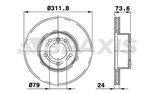 Braxis AD0139 Ad0139 Fren Diski Ön Bmw E90 F20 F30 E83 34116792219