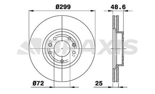 Braxis AE0322 Ae0322 Ön Fren Disk Aynası Havalı Mazda 6 1.8 2.2 D 08-13 299x4 G33y3325xa