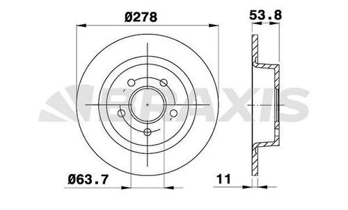 Braxis AE0271 Ae0271 Arka Fren Disk Aynası Connect 1.8tdcı 02-13 Abs'li 1362867 ürün görseli 1