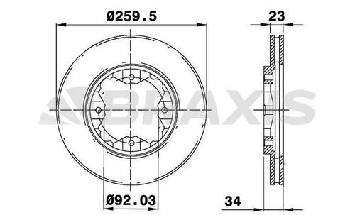 Braxis AE0423 Ae0423 Ön Fren Diski Havalı Honda Accord 90-98 Civic 95-01 260x4 Gbd90836