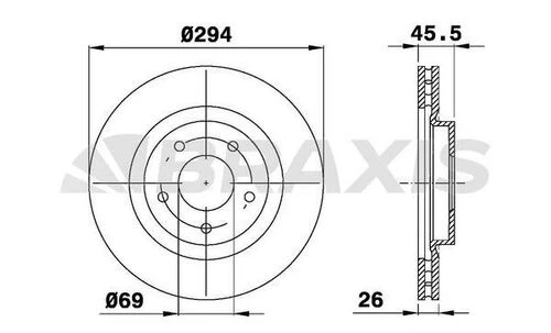 Braxis AE0316 Ae0316 Ön Fren Diski Jeep Compass Patriot Chrysler Sebring Dodge Caliber-4008-c4 Aircross 5105514aa - 1