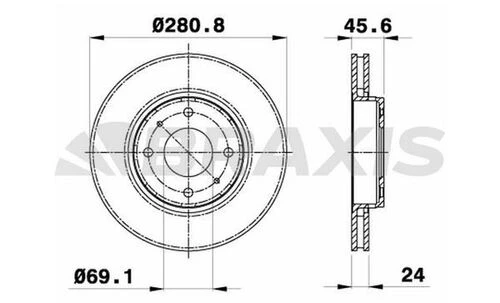 Braxis AE0180 Ae0180 Ön Fren Disk Aynası Havalı Carisma 00-06 Volvo S40 00-281x3 M818027 ürün görseli 1