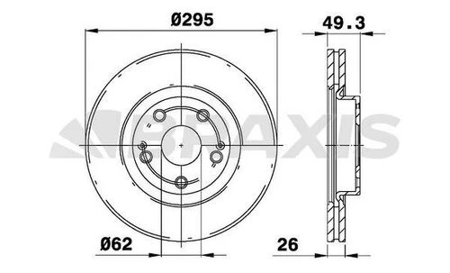 Braxis AE0140 Ae0140 Ön Fren Diski Aynası Havalı Toyota Avensis D4d 2003-2008 Corolla Verso 04-auris 2.0 D4d 07- Merkezleme Capı 62 295x4 435120f010