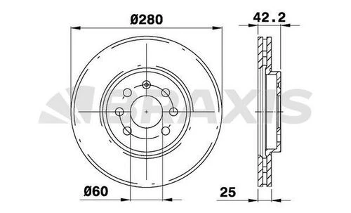Braxis AE0168 Ae0168 Ön Fren Diski Astra H 1.4 1.6 04-meriva 1.6 03-combo 1.3 Cdtı 569007 ürün görseli 1
