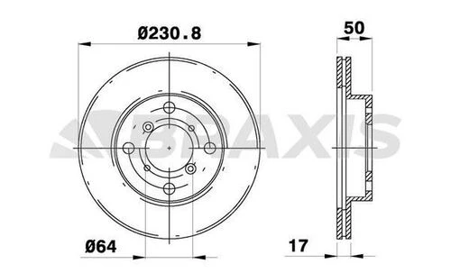 Braxis AE0600 Ae0600 Ön Fren Disk Aynası Havalı Suzuki Alto 1994-2002 Suzuki Swift 1989-2001 Justy 1.3 4wd 1995-2003 231mm 55311m72f00 ürün görseli 1