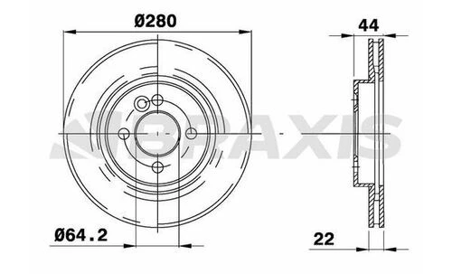 Braxis AE0111 Ae0111 Fren Diski Ön Havalı Mini R55 R56 R57 R58 R58 34116858651