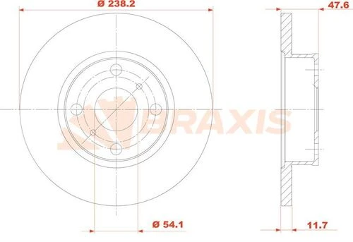 Braxis AE0807 Ae0807 Ön Fren Diski Aynası Düz Toyota Corolla 1.3 1988-1992 238x4 4351212230 ürün görseli 1
