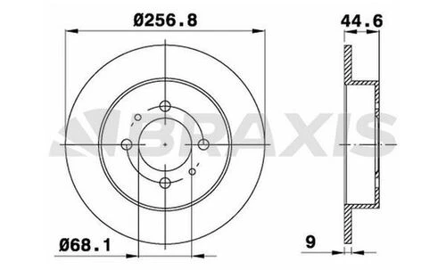 Braxis AE0582 Ae0582 Arka Fren Diski Düz Nissan Almera 95-00 Sunny 90-96 258x4 Df4000
