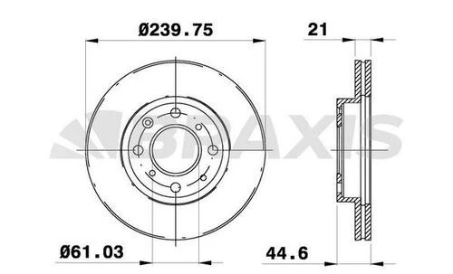 Braxis AE0190 Ae0190 Ön Fren Diski Aynası Havalı Honda Civic 1.4 1.5 1992-2000 240x4 45251sr3a10 - 1