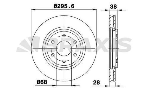 Braxis AE0310 Ae0310 Ön Fren Diski Aynası Havalı Nissan Navara 2005-2011 Pathfinder 2005-2011 296x6 16 Jant Df6416 ürün görseli