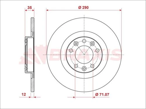 Braxis AE0860 Ae0860 Fren Diski Arka C4 Picasso Iı Grand Picasso 13-c5 Aircross 18-jumpy V 16-ds7 Crossback 17-dolu 290mm 1609583080 ürün görseli 1