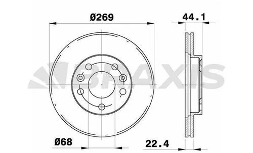 Braxis AE0261 Ae0261 Ön Fren Diski Diski Dacia Duster 10-megane Iv 15- 269x22.5x68x44 5 Bijon 402066300r