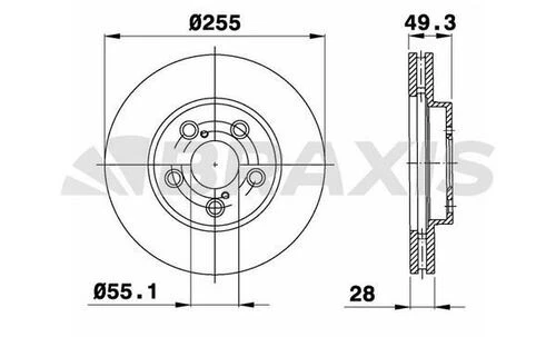 Braxis AE0686 Ae0686 Ön Fren Diski Havalı Toyota Carina Corona 2.0 St 191 92-97 255x5 4351205020 - 1