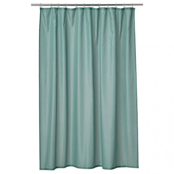 IKEA VANNEAN BANYO DUŞ PERDESİ TURKUAZ GRİ 180x200 CM
