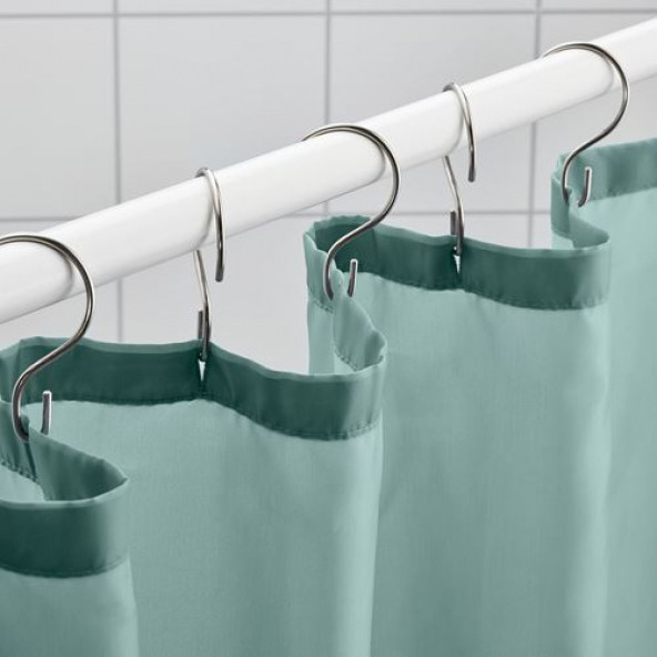 IKEA VANNEAN BANYO DUŞ PERDESİ TURKUAZ GRİ 180x200 CM - 2