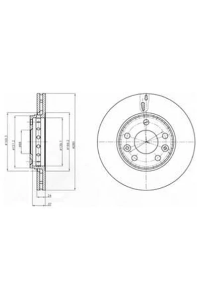 Delphi BG4265 FREN DİSKİ ÖN MEGANE III 08- MEGANE IV 15- LAGUNA I ürün görseli 1