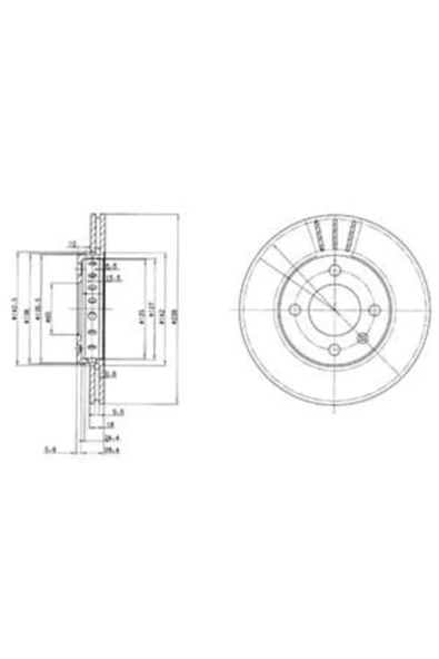 Delphi BG2982 FREN DİSKİ ÖN POLO III 94- POLO III 99- LUPO 98- / ürün görseli 1