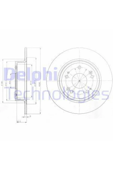 Delphi BG4249 FREN DİSKİ ARKA ACCORD VIII 08- DÜZ 282mm ürün görseli 1