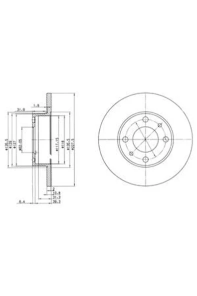 Delphi BG2147 FREN DİSKİ ÖN M124 M131 PANDA 80- / IBIZA I 84-93 D ürün görseli 1