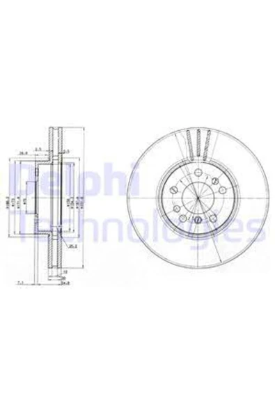 Delphi BG3628 Fren Dıskı On Bmw X3 E83 X5 E53 ürün görseli 1