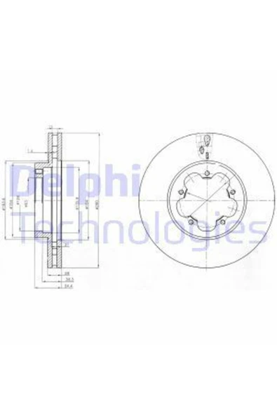 Delphi BG4007 FREN DİSKİ ÖN ÇİFTLİ PAKET TRANSIT. TRANSIT TOURNEO ürün görseli 1