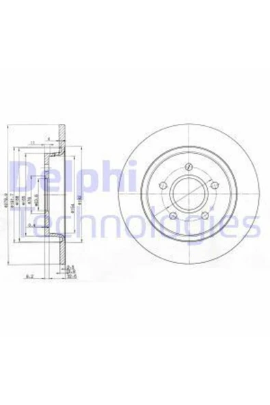 Delphi BG3897C FREN DİSKİ ARKA (5D 280MM) FOCUS C MAX 03-