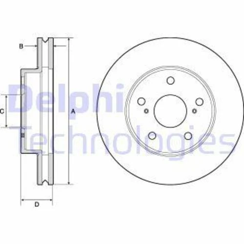 Delphi BG4758C FREN DİSKİ ÖN HILUX VİGO 2005 - 2015 PASLANMAZ BOY ürün görseli 1