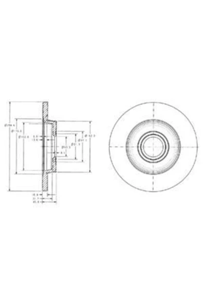 Delphi BG3416 FREN DİSKİ ARKA TRANSPORTER T4 T4 97-03 DÜZ 280mm 5 ürün görseli 1