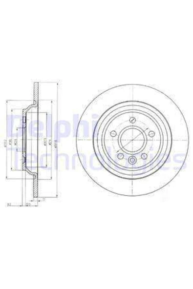 Delphi BG4239C Bg4239c Fren Diski Takım Boyalı Volvo S80 V70 Xc70 03/06- Arka ürün görseli 1