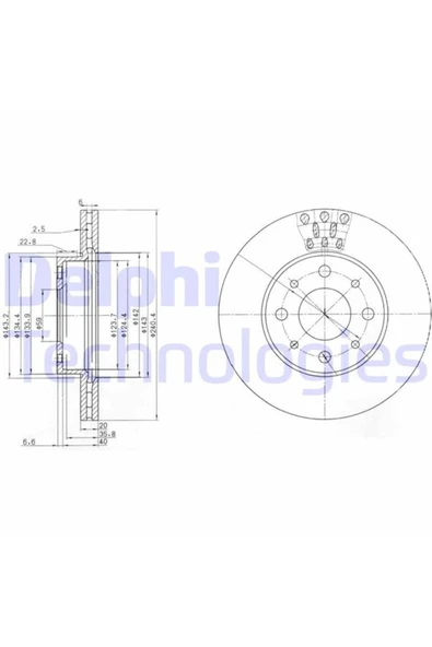 Delphi BG3425 FREN DISKI ON ( FIAT   PALIO 1.2 1.6 SIENA 1.4 1.6 16V ürün görseli 1