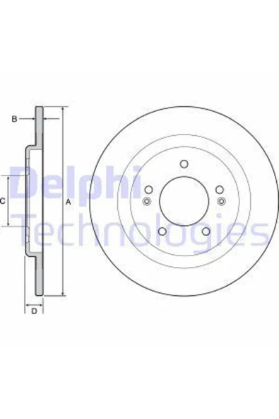 Delphi BG4563C FREN DİSKİ TK BOYALI HYUNDAI I40 284MM 11- ARKA ürün görseli 1
