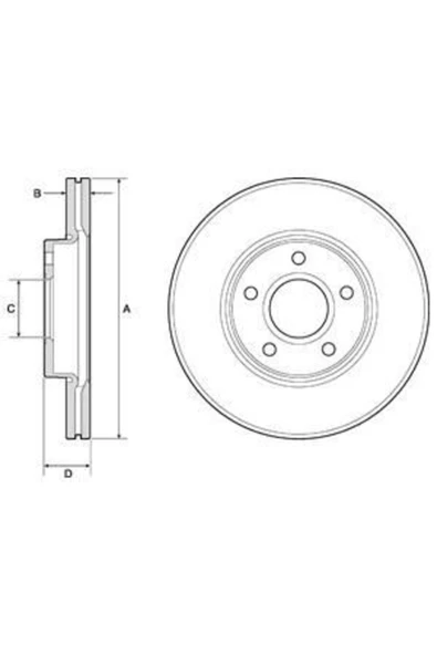 Delphi BG3868 FREN DİSKİ ÖN CMAX  07- CMAX  03- FOCUS II 04- / S4 ürün görseli 1